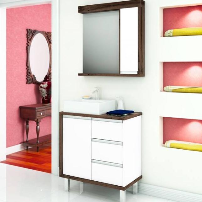 Balcão mdf com cuba sobre por